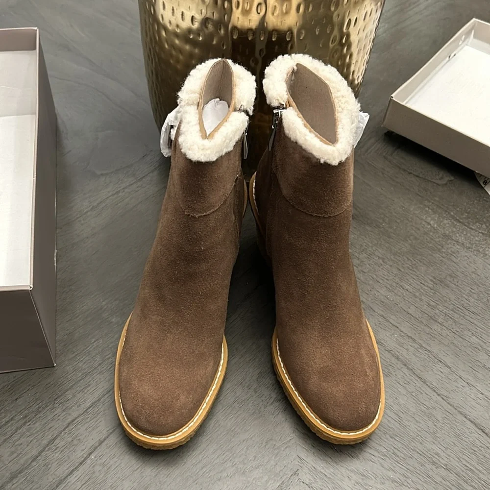 Franco Sarto Suede Wedge Ankle Boots - Ulayna - Picture 4 of 7